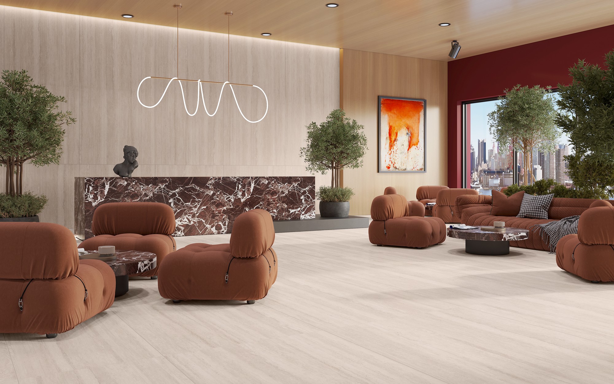 TRAVERTINE VAIN LAIT LINER
